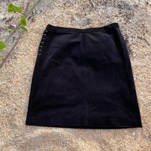 Black Corduroy Skirt with Lace Up Sides Zipper Tommy Hilfiger Size 10